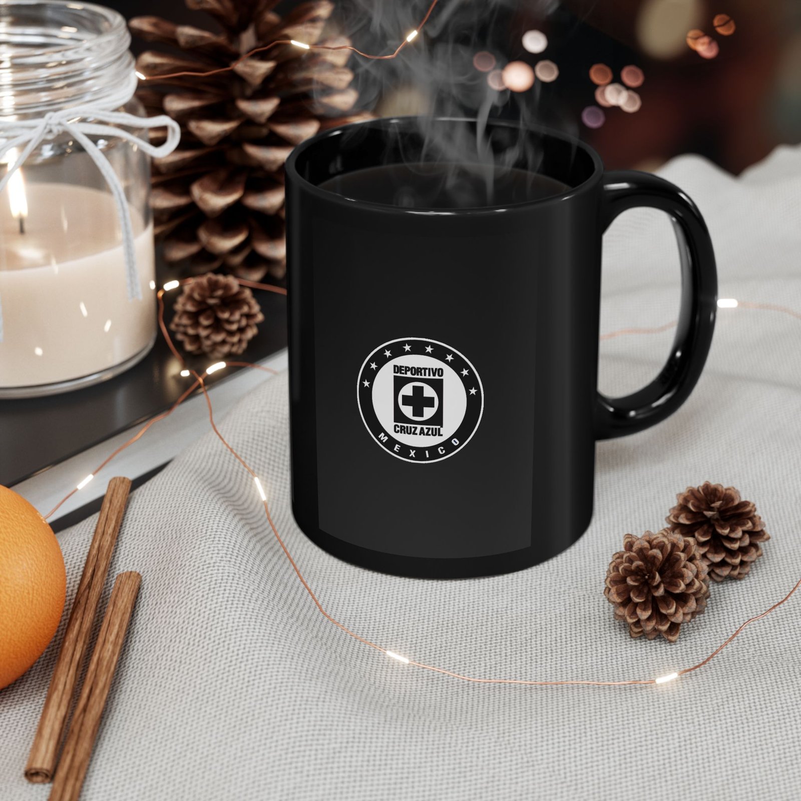 Cruz Azul Soccer Crest Black Mug – 11oz & 15oz Fan Coffee Cup