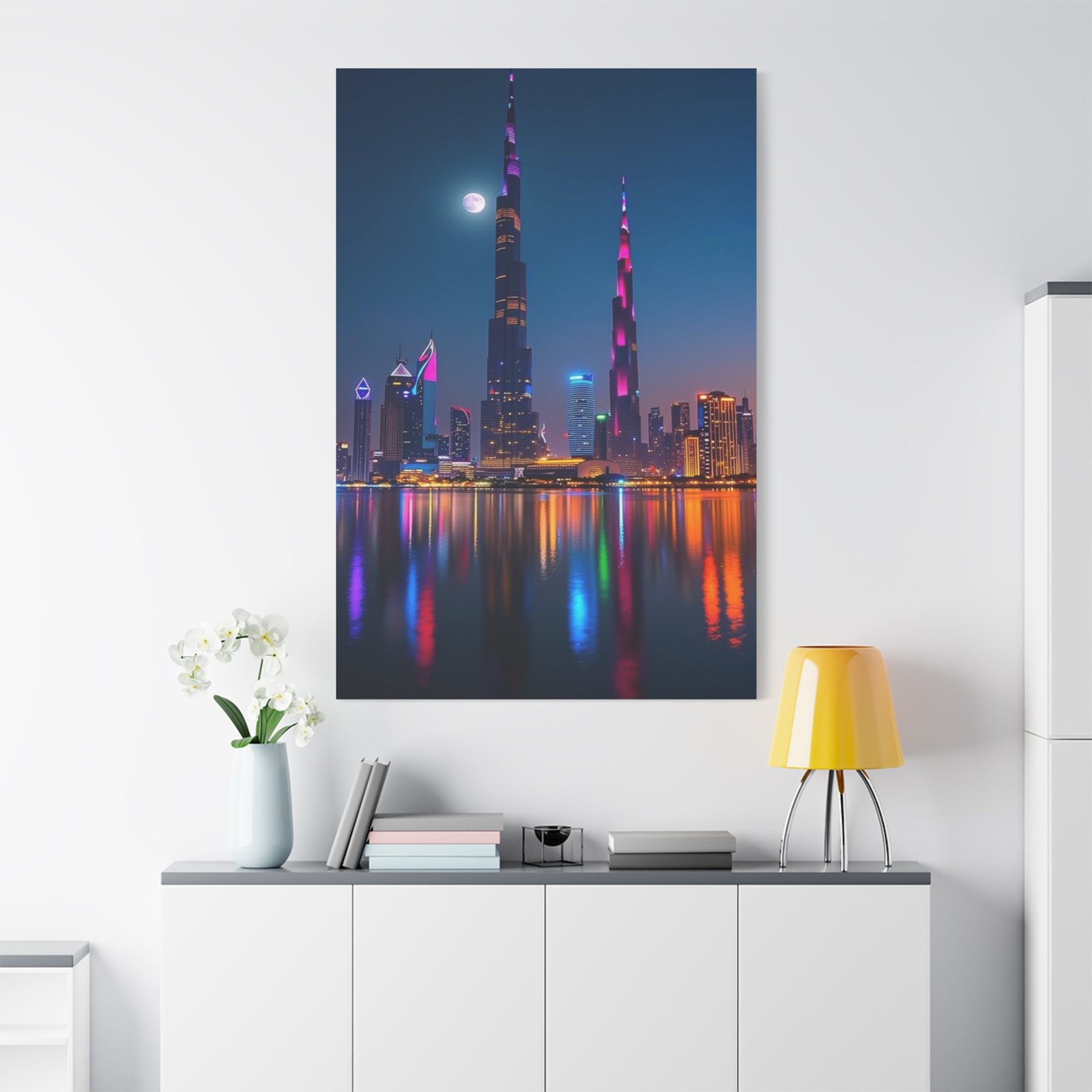 Cityscape Art Canvas Print, Modern Wall Decor for Home, Urban Night Scene, Office Decoration, Gift for City Lovers, 12x18 Inch - Image 4
