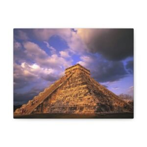 Mayan Pyramid Wall Art, Stunning Canvas Print, Home Decor, Gift for Travelers, Unique Wall Hanging, Chichen Itza Art