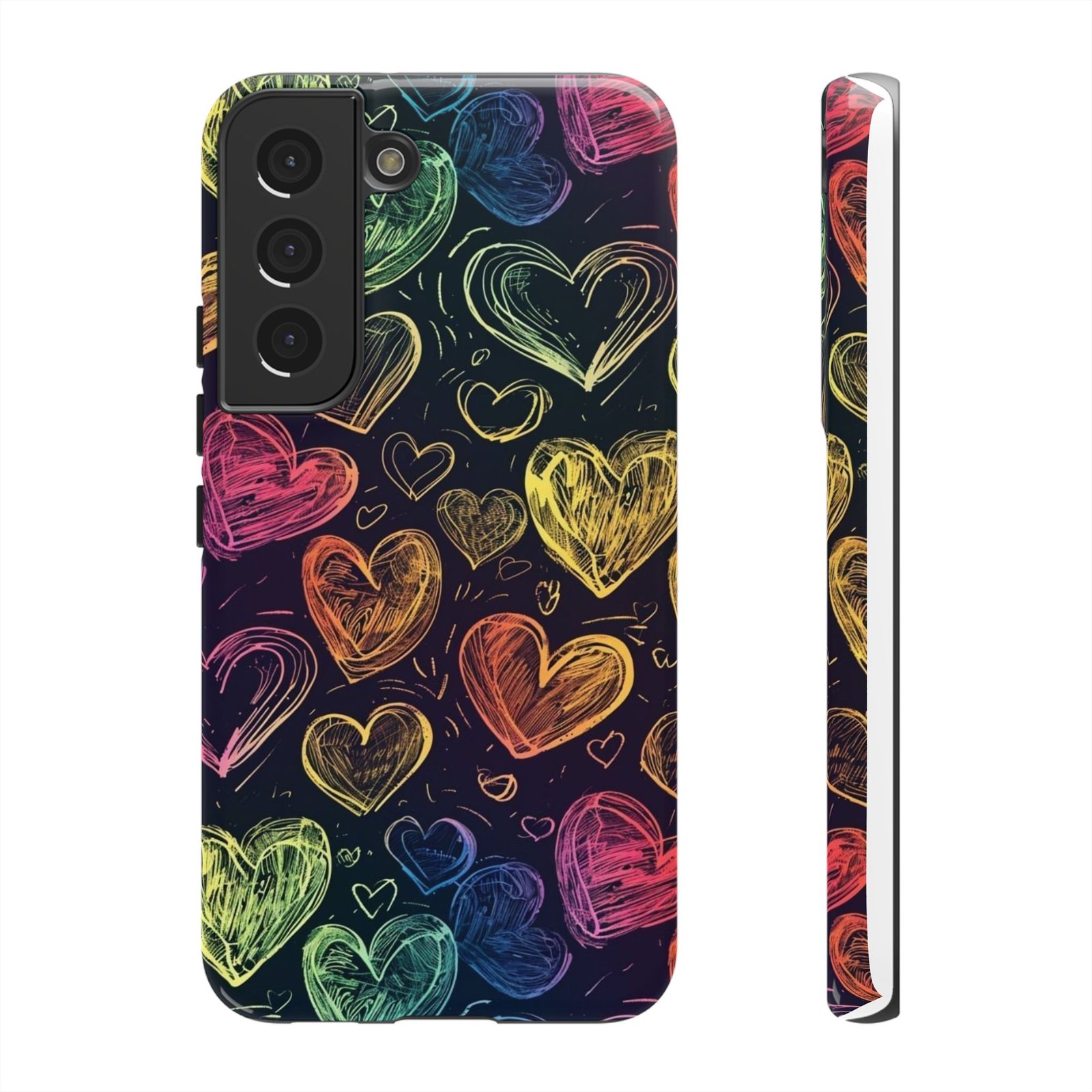 Colorful Heart Phone Case, Rainbow Love Design, Tough Phone Case, Gift for Couples, Fun Phone Accessory, Cute Heart Case - Image 19