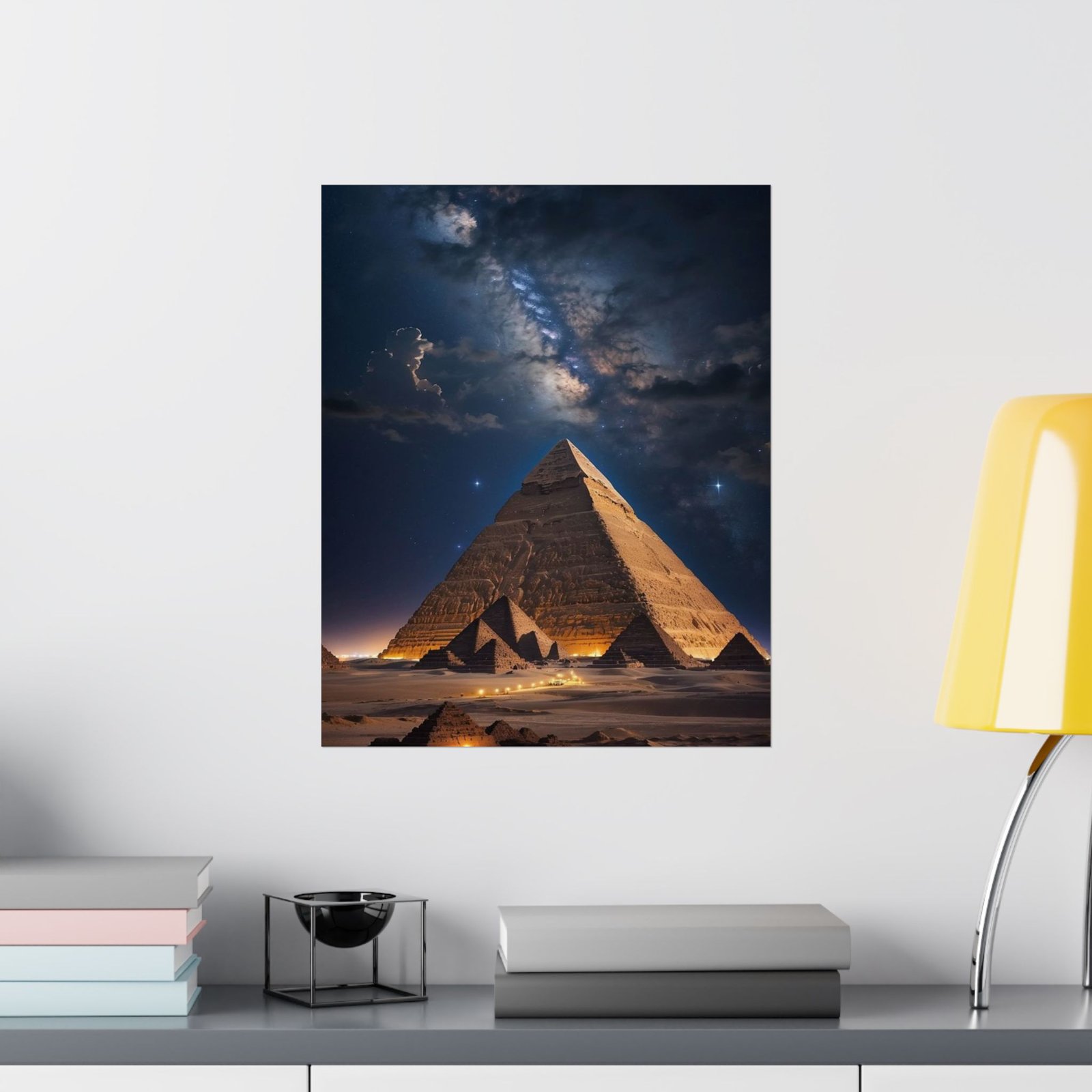 Majestic Pyramid Night Sky Poster, Abstract Wall Art, Home Decor, Gift for Art Lovers, Unique Photography Print, Egyptian Themed Wall Art - Image 9