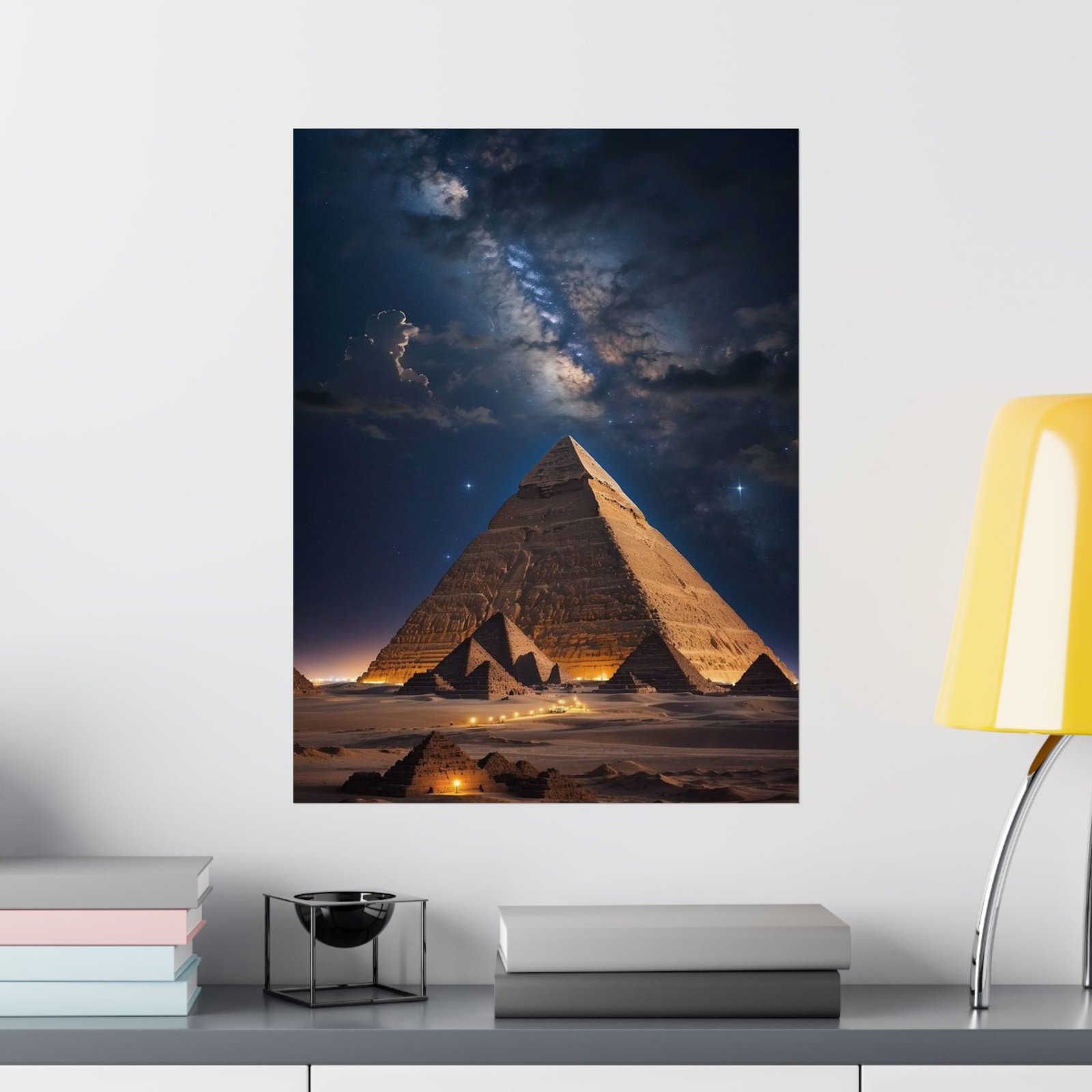 Majestic Pyramid Night Sky Poster, Abstract Wall Art, Home Decor, Gift for Art Lovers, Unique Photography Print, Egyptian Themed Wall Art - Image 10
