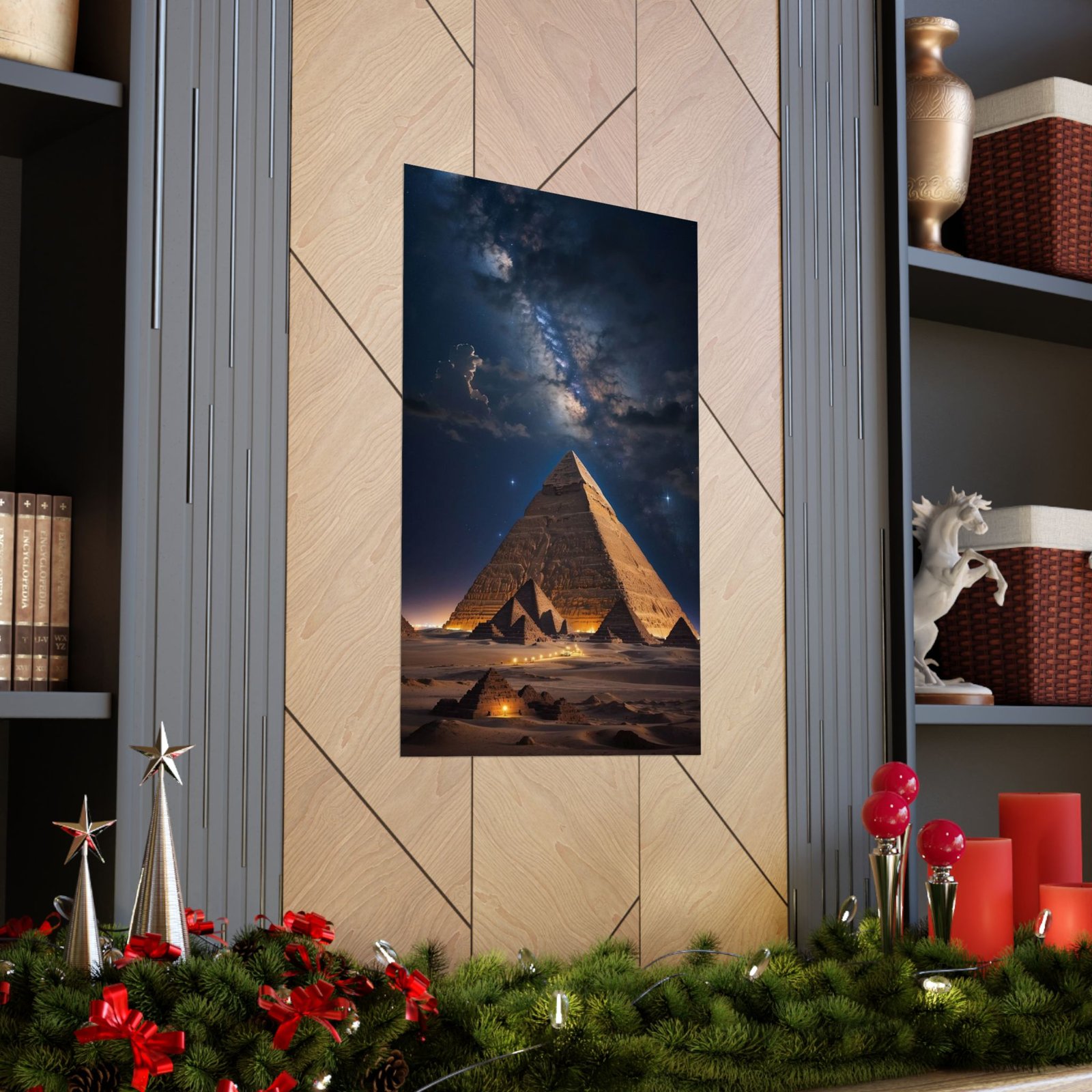 Majestic Pyramid Night Sky Poster, Abstract Wall Art, Home Decor, Gift for Art Lovers, Unique Photography Print, Egyptian Themed Wall Art - Image 5