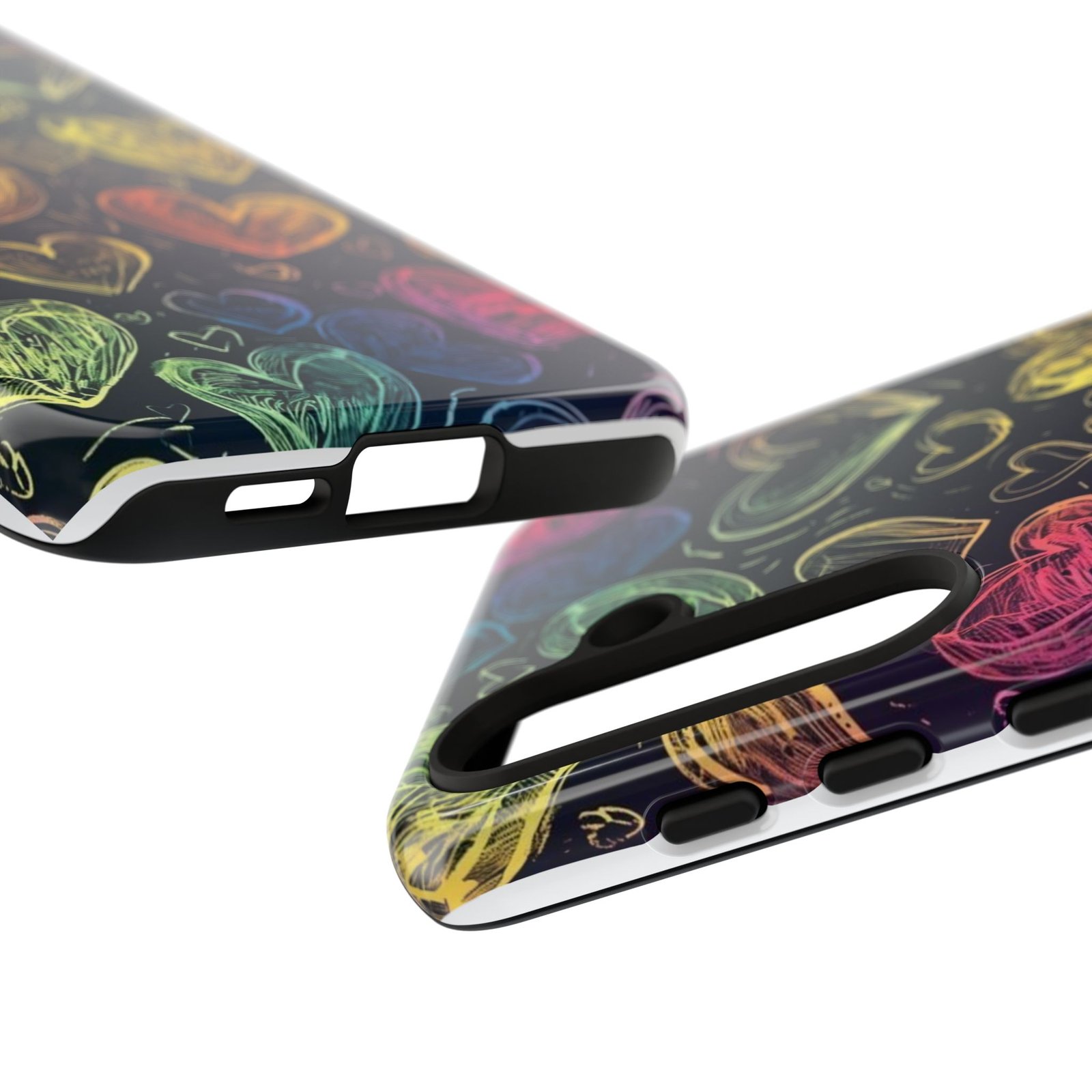 Colorful Heart Phone Case, Rainbow Love Design, Tough Phone Case, Gift for Couples, Fun Phone Accessory, Cute Heart Case - Image 80