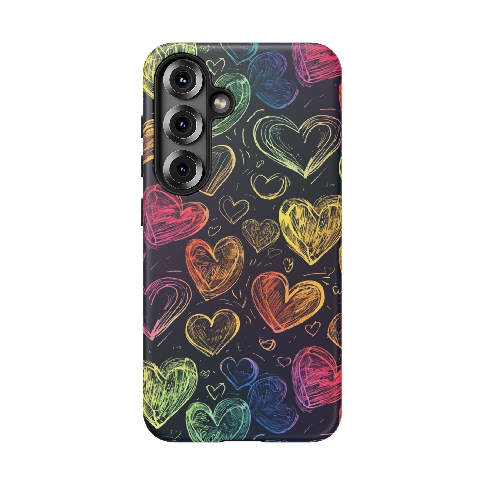 Colorful Heart Phone Case, Rainbow Love Design, Tough Phone Case, Gift for Couples, Fun Phone Accessory, Cute Heart Case - Image 118