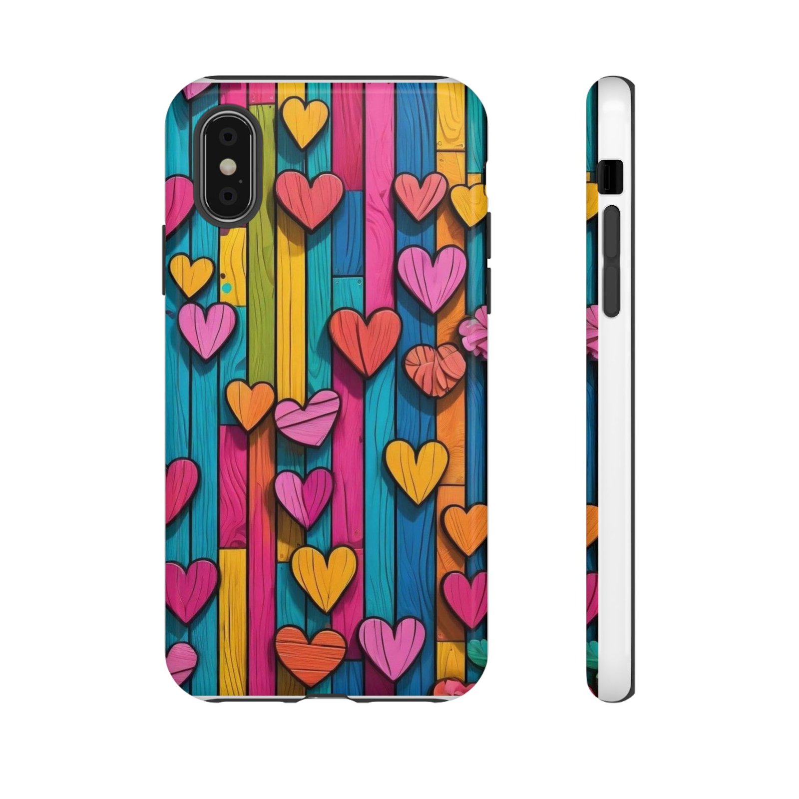 Colorful Heart Phone Case, Tough Cases, Vibrant Phone Cover, Gift for Her, Cute Phone Accessories, Valentine's Day Gift, Birthday Gift - Image 5