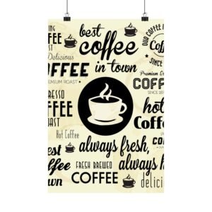 Coffee-Themed Matte Vertical Posters, Coffee Wall Art, Kitchen Decor, Gift for Coffee Lovers, Home Cafe Decor, Barista Wall Art