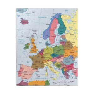 Colorful European Map Puzzle | Relaxing Gift for Travelers, Educational Fun, Family Game Night, 110-1014-Piece Options