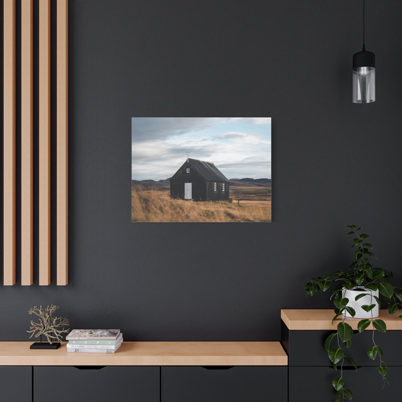 Black Church Canvas Print, Minimalist Wall Art, Home Decor, Nature Photography, Rustic Decoration, Gift for Art Lovers - Image 6