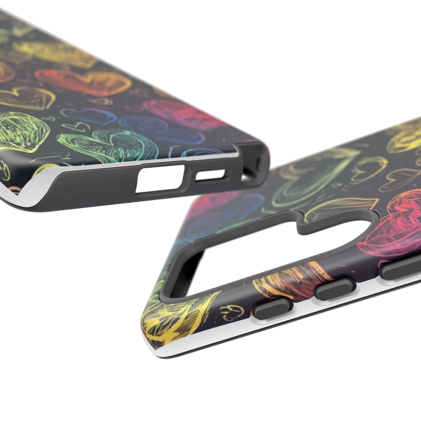 Colorful Heart Phone Case, Rainbow Love Design, Tough Phone Case, Gift for Couples, Fun Phone Accessory, Cute Heart Case - Image 136