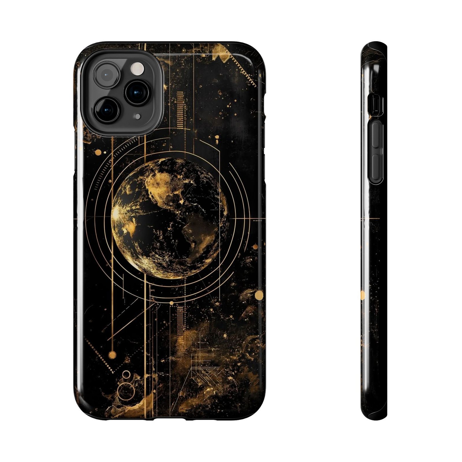 Cosmic Gold Earth Phone Case - Tough Protection for Astronaut Lovers, Unique Gift for Tech Enthusiasts, Space Vibes, Stylish Accessory,