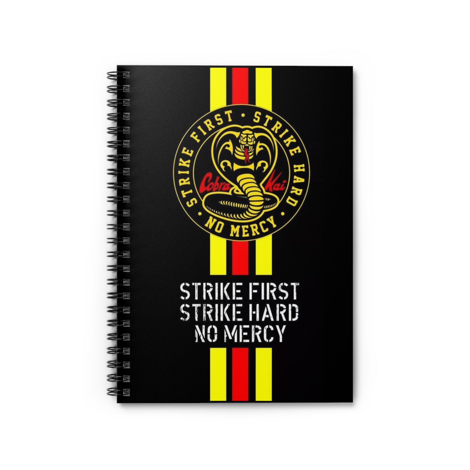 Cobra Kai Spiral Notebook - Strike First, Perfect for Students, Coaches, and Gifts for Fans, Martial Arts Journal, College Supplies, Karate,