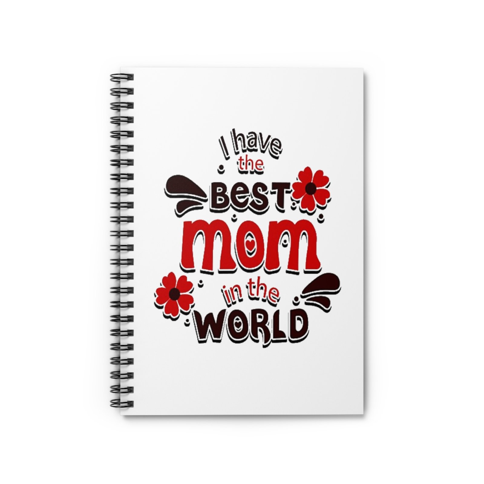 Personalized Mother's Day Spiral Notebook, Best Mom in the World Journal, Gift for Mom, Cute Notepad, Flower Design