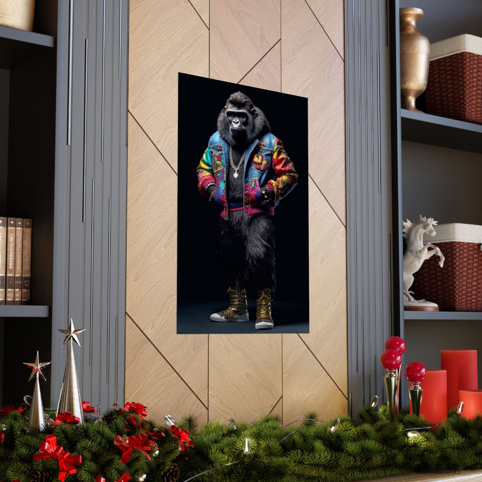 Urban Gorilla Art Print, Matte Vertical Posters, Modern Wall Decor, Funky Animal Poster, Street Style Art, Gift for Animal Lovers - Image 4