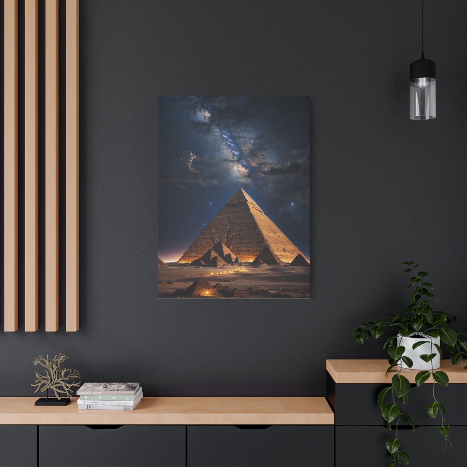 Celestial Pyramid Canvas Art Print, Wall Decor for Home, Unique Gift, Living Room Art, Egyptian Themed Artwork, Night Sky Canvas - Image 7