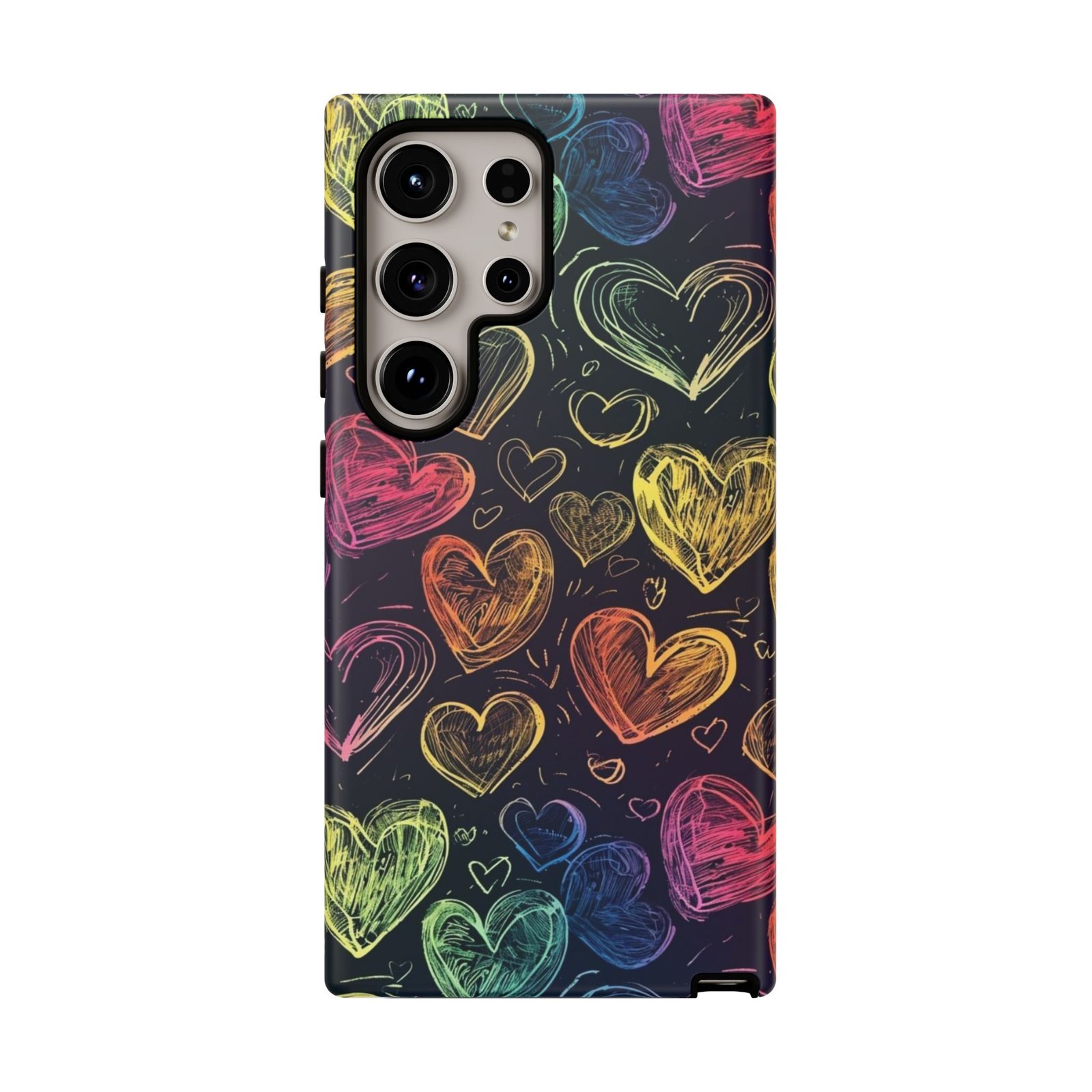 Colorful Heart Phone Case, Rainbow Love Design, Tough Phone Case, Gift for Couples, Fun Phone Accessory, Cute Heart Case - Image 98