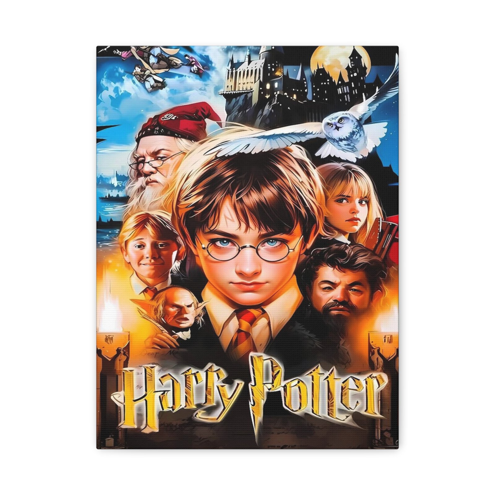 Harry Potter Canvas Print, Magical Wall Art, Wizard Room Decor, Harry Potter Gift, Kids Room Wall Art, Movie Poster Canvas
