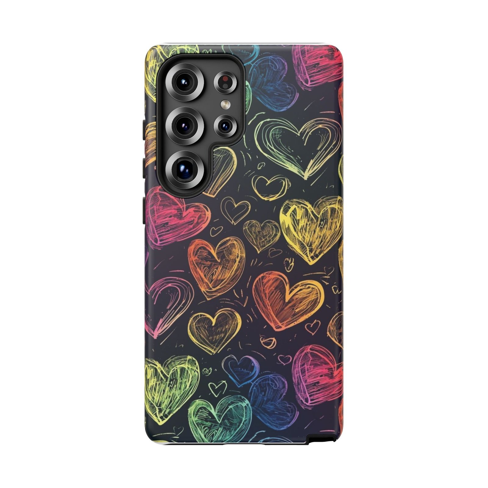 Colorful Heart Phone Case, Rainbow Love Design, Tough Phone Case, Gift for Couples, Fun Phone Accessory, Cute Heart Case - Image 134