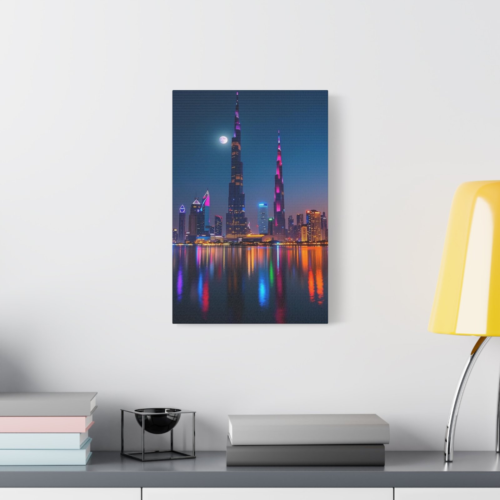 Cityscape Art Canvas Print, Modern Wall Decor for Home, Urban Night Scene, Office Decoration, Gift for City Lovers, 12x18 Inch - Image 5