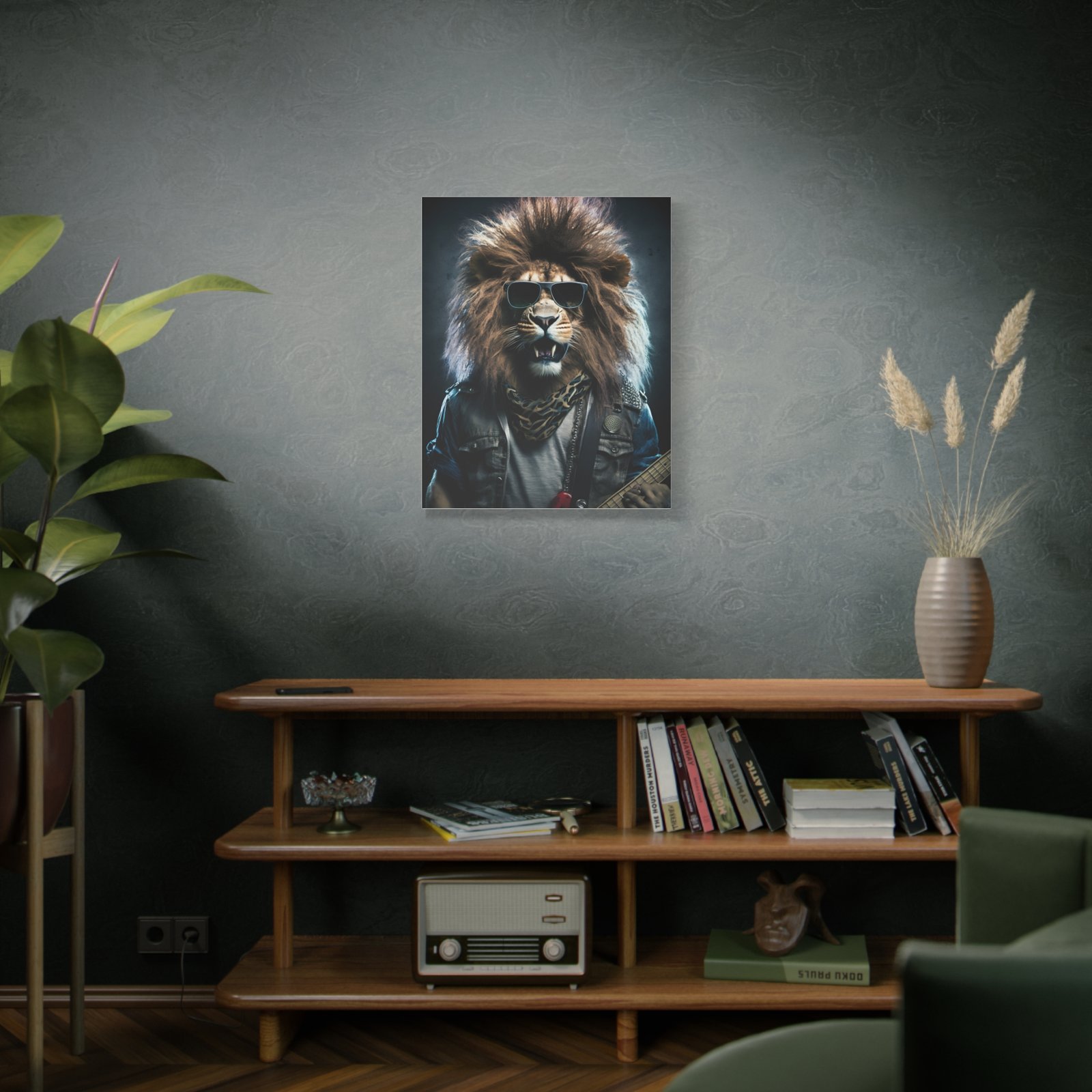 Cool Lion Rock Star Matte Canvas Art Print, Music Room Decor, Unique Wall Art, Gift for Animal Lovers, Rock and Roll Home Style - Image 9