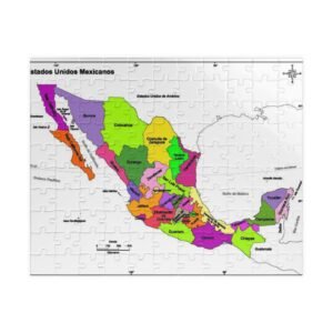Colorful Mexico Map Puzzle, Eco-Friendly Jigsaw for Geography Lovers, Family Game Night, Educational Gift, Travel Decor