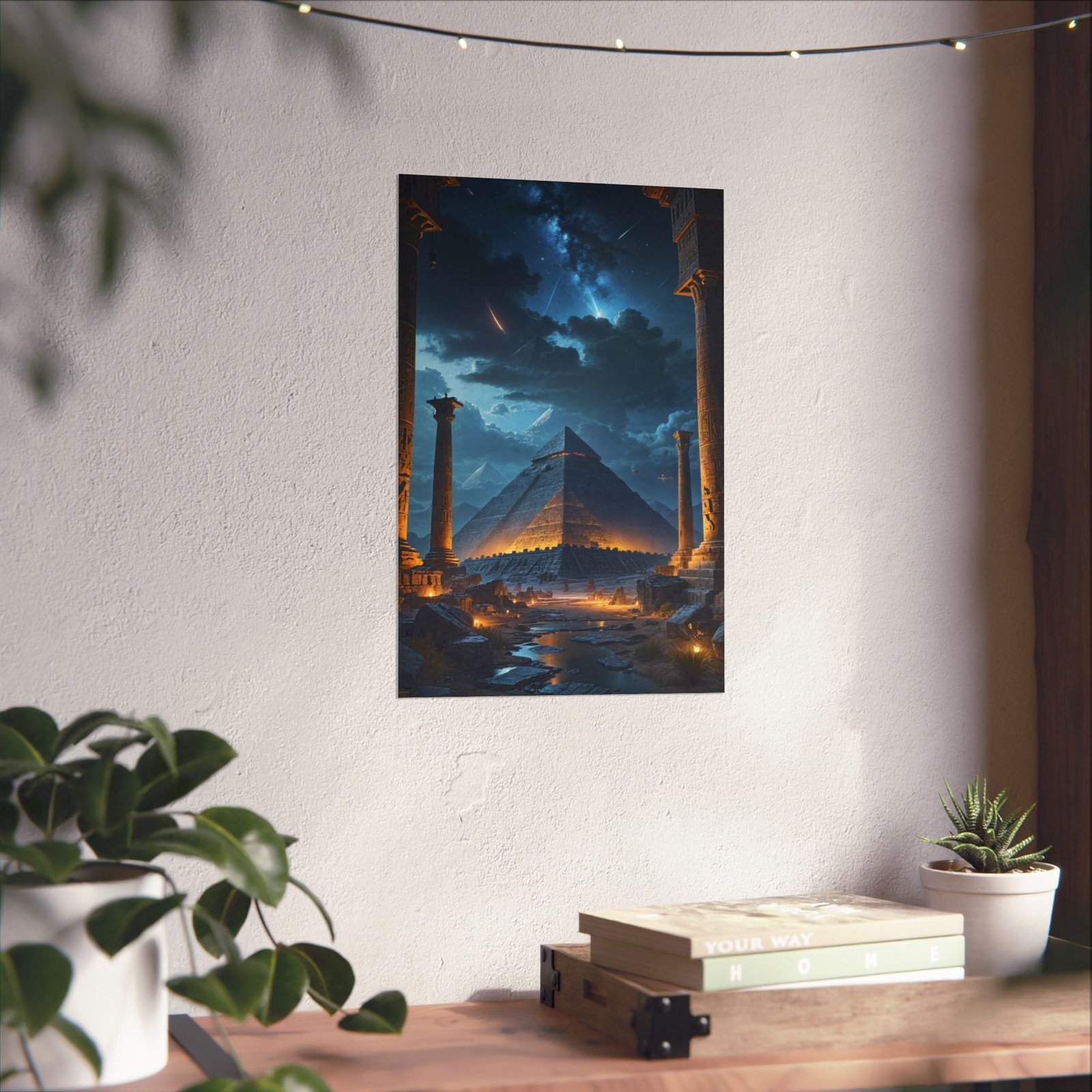 Majestic Pyramid Art Prints, Stunning Vertical Posters for Home Decor, Egypt Inspired Wall Art, Dreamy Night Sky Art, Perfect for Travelers - Image 9