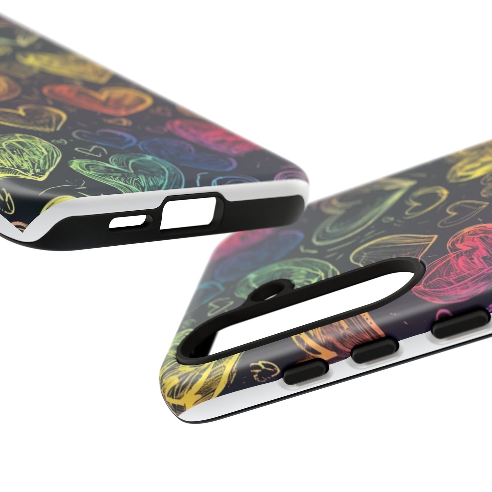 Colorful Heart Phone Case, Rainbow Love Design, Tough Phone Case, Gift for Couples, Fun Phone Accessory, Cute Heart Case - Image 92