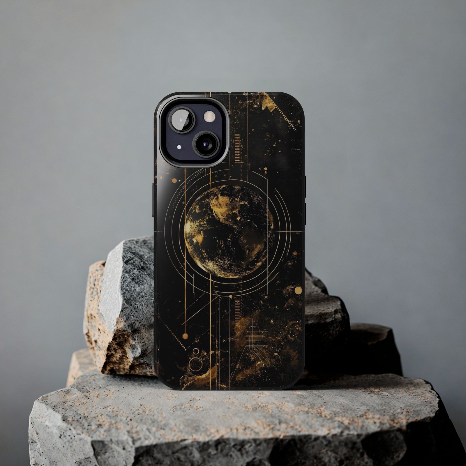 Cosmic Gold Earth Phone Case - Tough Protection for Astronaut Lovers, Unique Gift for Tech Enthusiasts, Space Vibes, Stylish Accessory, - Image 4
