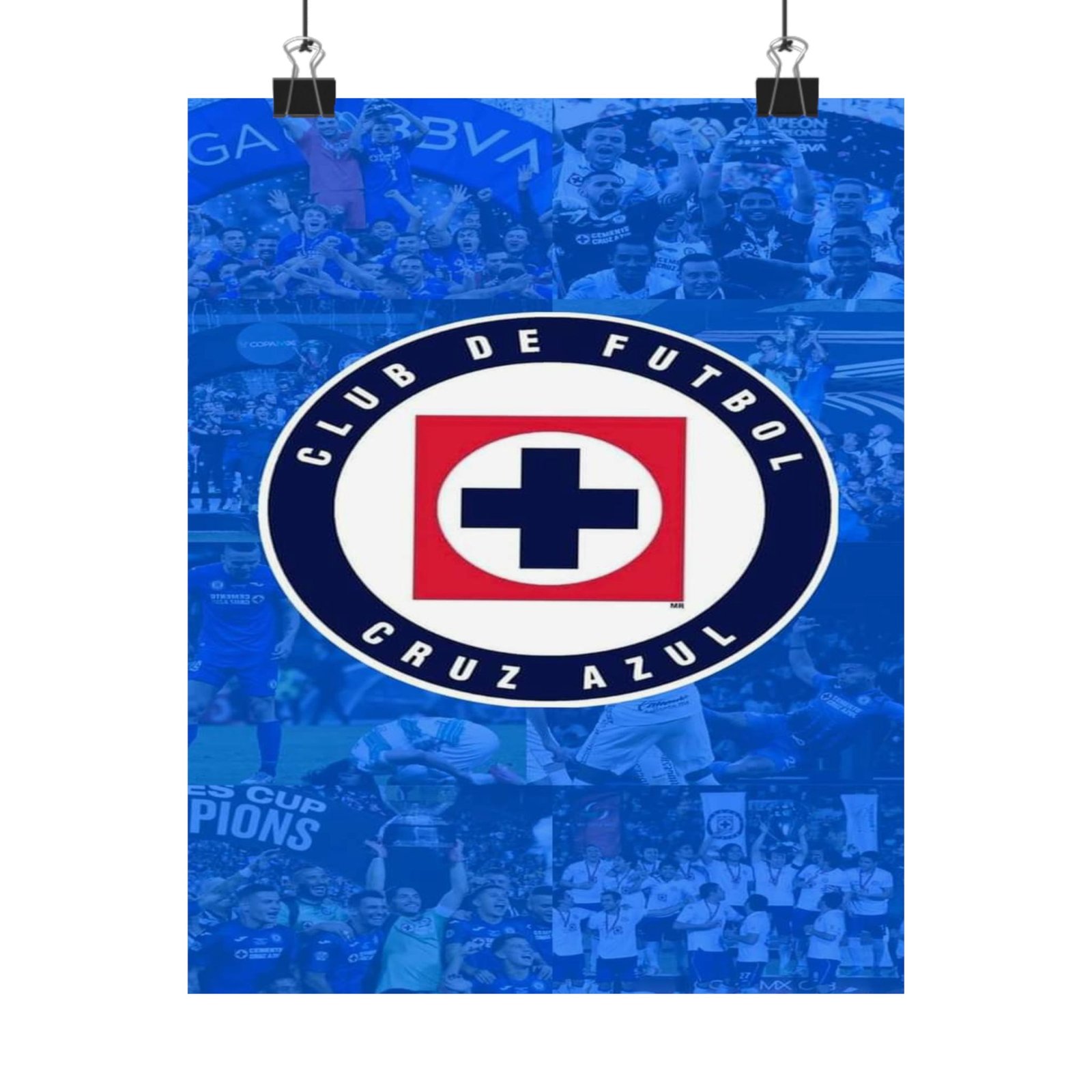 Cruz Azul Vertical Posters, Soccer Fan Decor, Sports Wall Art, Matte Wall Prints, Ideal Gift for Football Lovers, Team Spirit Decoration