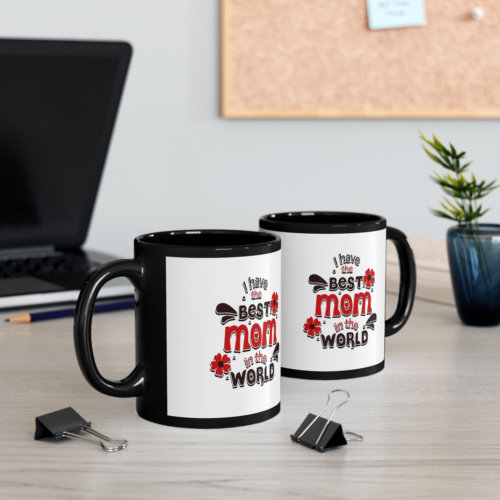 Best Mom Black Mug | Inspirational Coffee Cup for Mothers Day, Birthday, Gift for Mom, Personal Mug, Floral Design, Dia de las Madres - Image 5