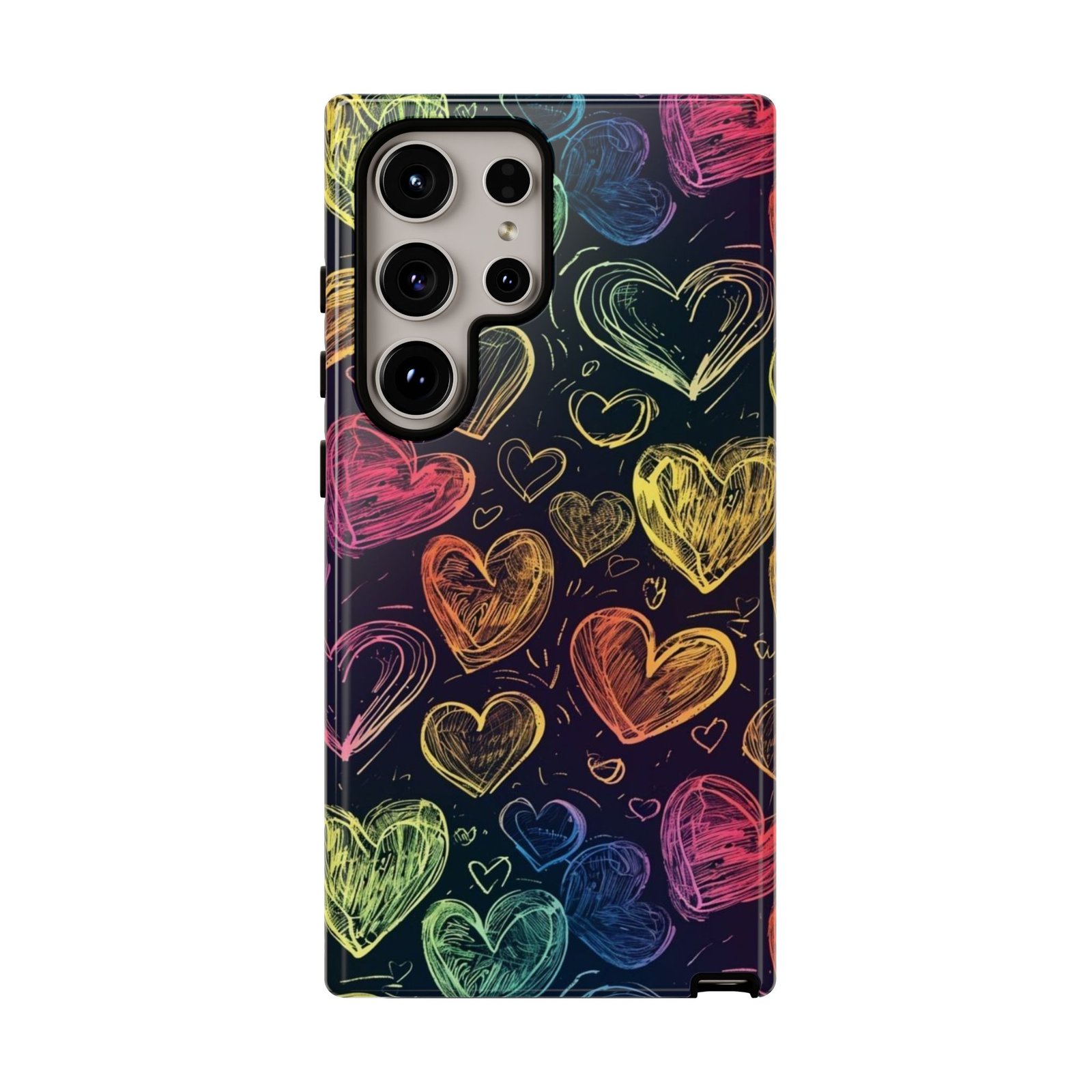 Colorful Heart Phone Case, Rainbow Love Design, Tough Phone Case, Gift for Couples, Fun Phone Accessory, Cute Heart Case - Image 94