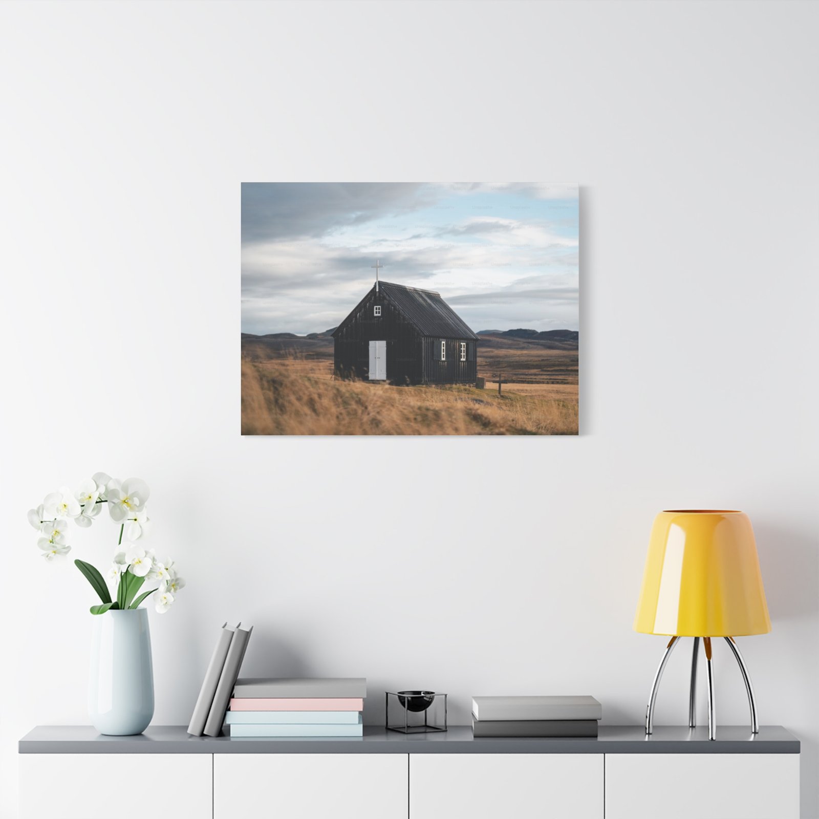 Black Church Canvas Print, Minimalist Wall Art, Home Decor, Nature Photography, Rustic Decoration, Gift for Art Lovers - Image 5