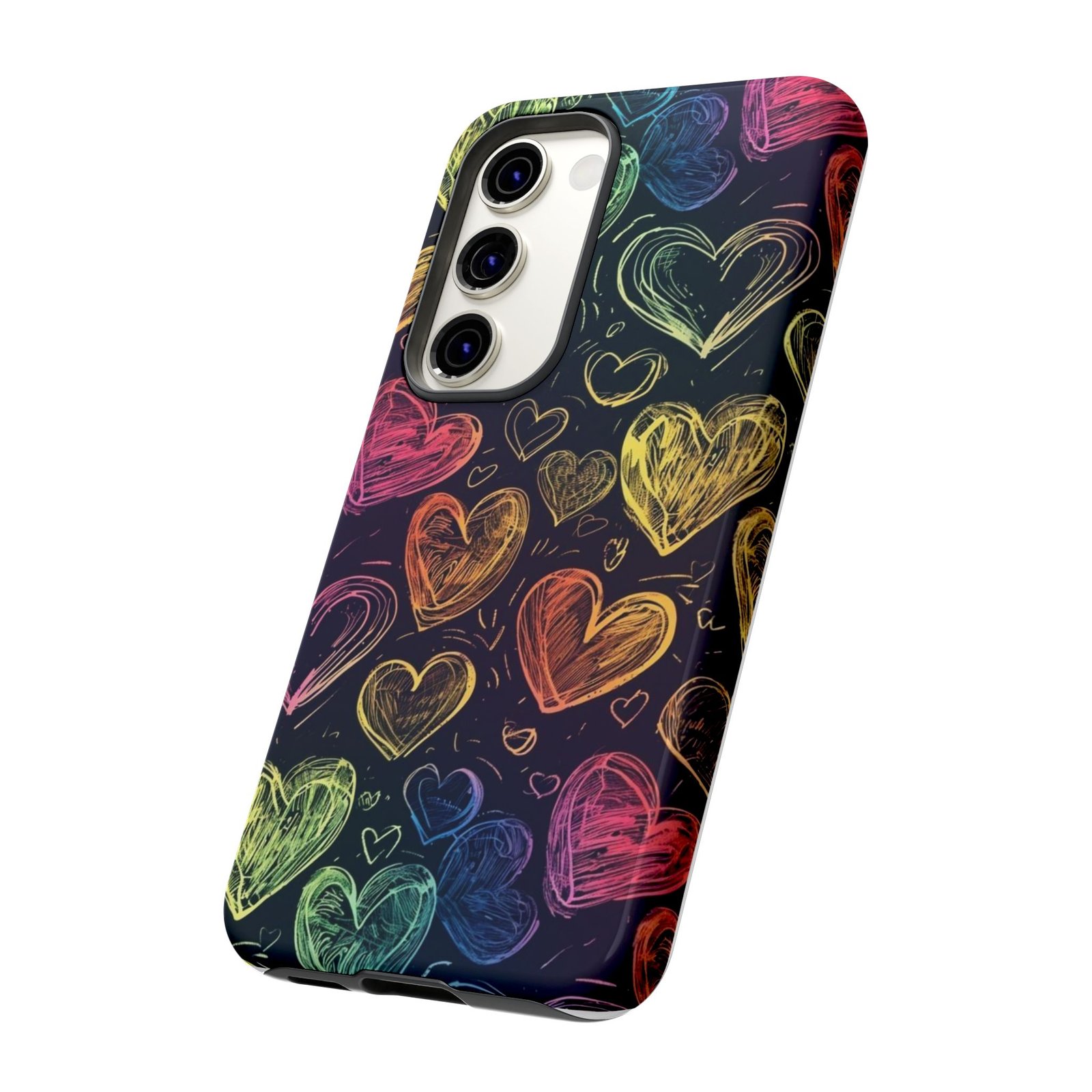 Colorful Heart Phone Case, Rainbow Love Design, Tough Phone Case, Gift for Couples, Fun Phone Accessory, Cute Heart Case - Image 40