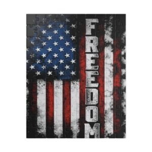 American Flag Freedom Puzzle - Patriotic Artwork, 110/252/520/1014-Piece, USA Themed Gift, Independence Day, Family Activity