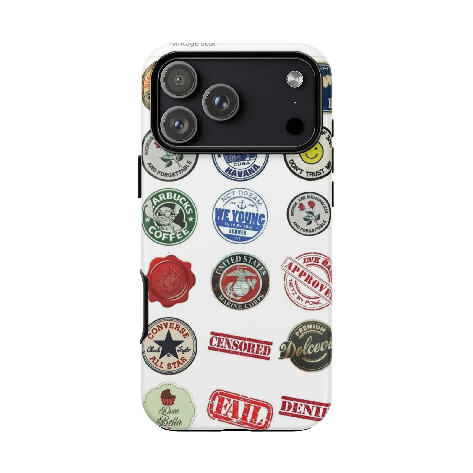 Vintage Patch Phone Case, Tough Cases, Retro Design, Unique Gifts for Coffee Lovers, Fun Cell Phone Cover, Hipster Accessory - Image 183