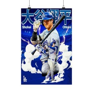 Otani Matte Vertical Poster, Baseball Wall Art, Sports Decor, Gift for Baseball Fans, Home or Office Decoration