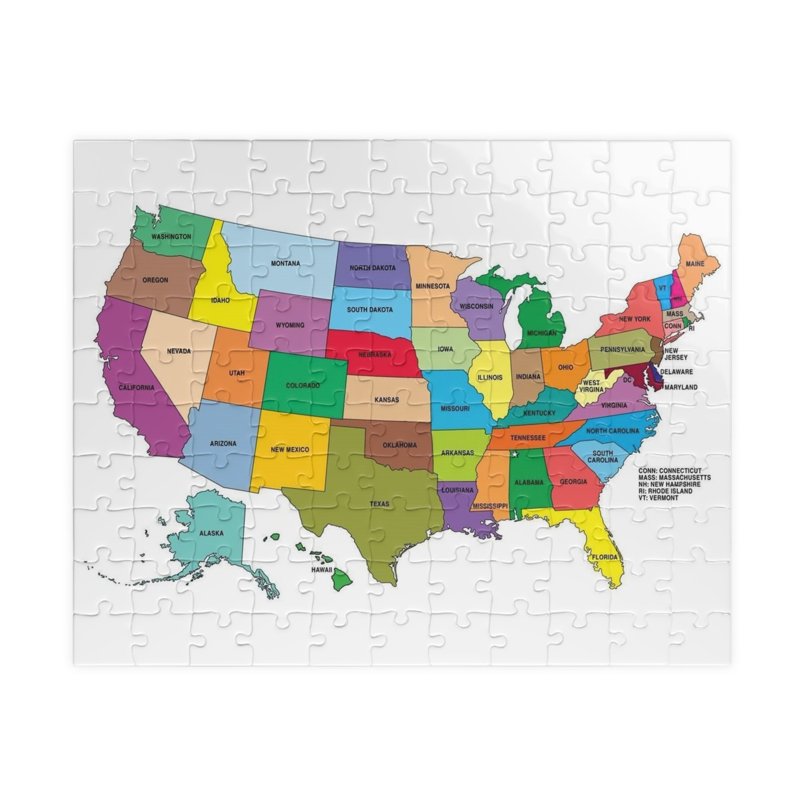 United States Map Puzzle - Educational Family Game, Fun Activity, Unique Gift for Kids and Adults, Perfect for Family Game Night, Home Decor