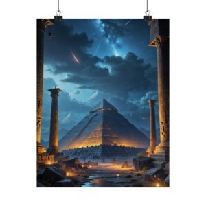Majestic Pyramid Art Prints, Stunning Vertical Posters for Home Decor, Egypt Inspired Wall Art, Dreamy Night Sky Art, Perfect for Travelers