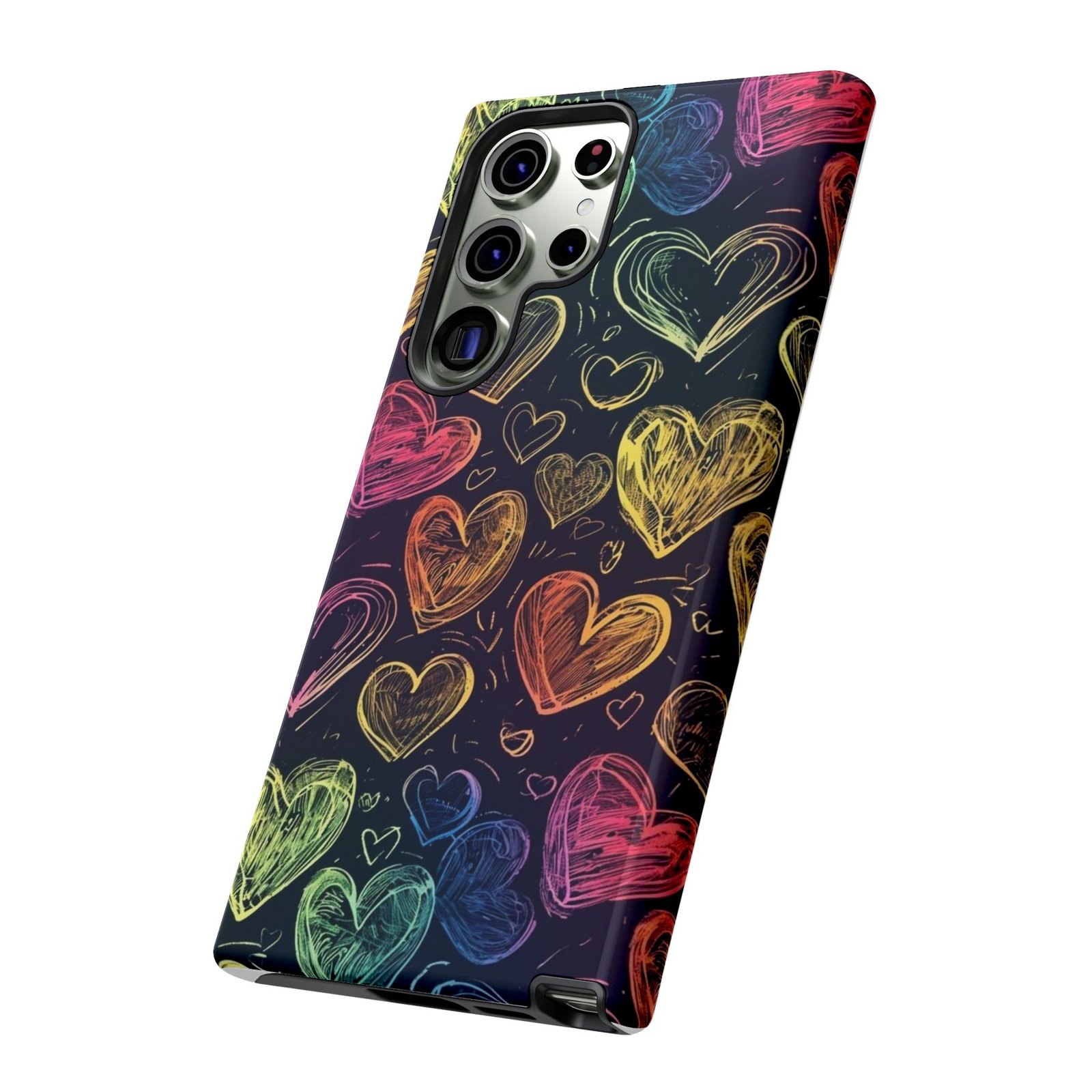 Colorful Heart Phone Case, Rainbow Love Design, Tough Phone Case, Gift for Couples, Fun Phone Accessory, Cute Heart Case - Image 56