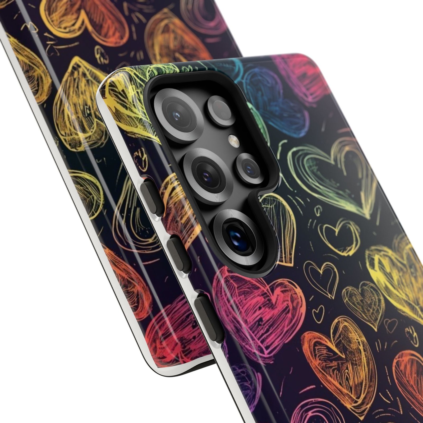 Colorful Heart Phone Case, Rainbow Love Design, Tough Phone Case, Gift for Couples, Fun Phone Accessory, Cute Heart Case - Image 131