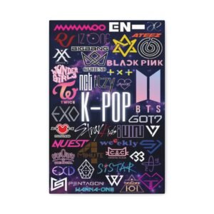 K-Pop Wall Art, Colorful Matte Canvas, Perfect for Fans, Music Room Decor, Gift for K-Pop Lovers, Festival Decor, Bedroom Wall