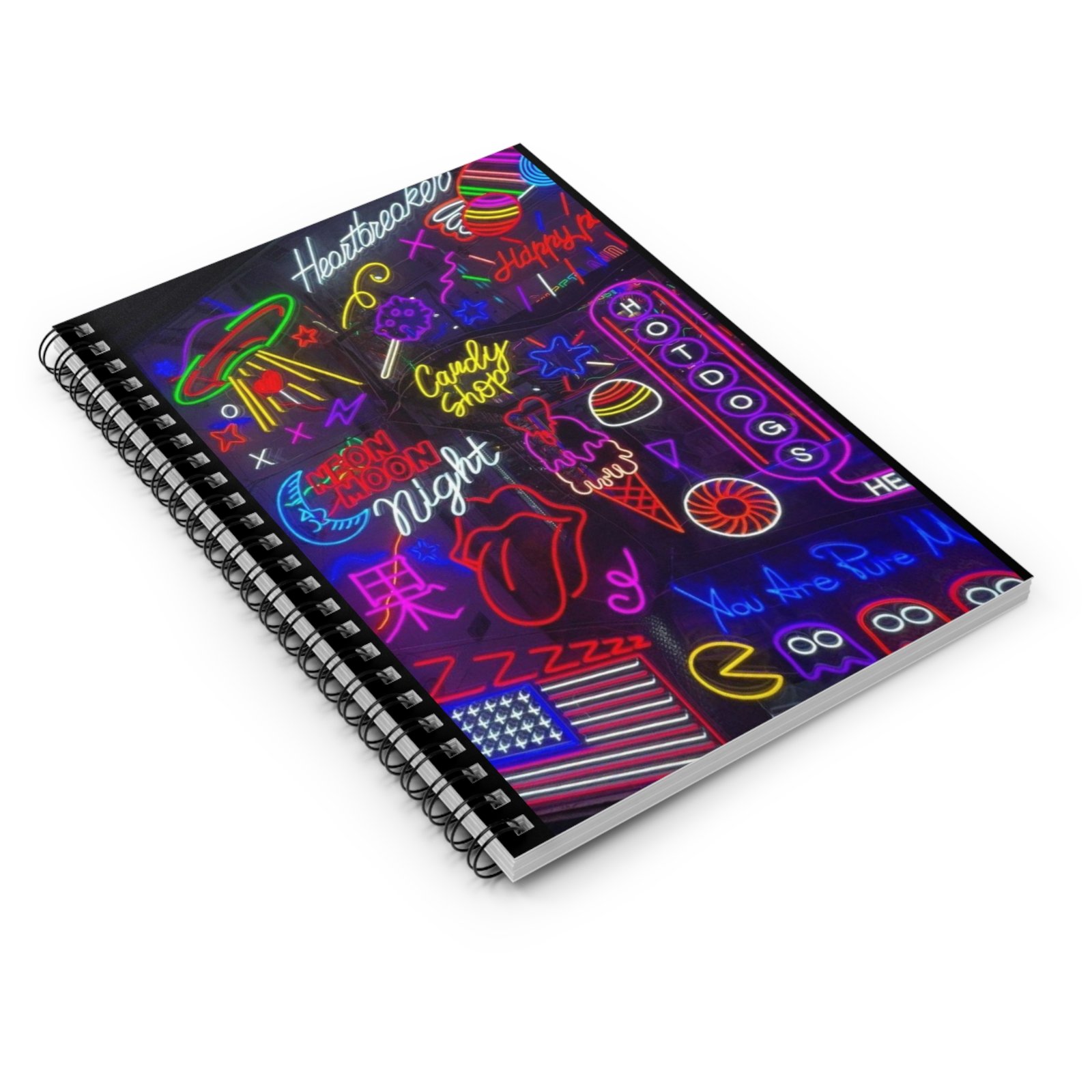 Neon Vibes Spiral Notebook - Ruled Line, Vibrant Journal, Retro Notebook for Creatives, Creative Writing, Gift for Students - Image 3