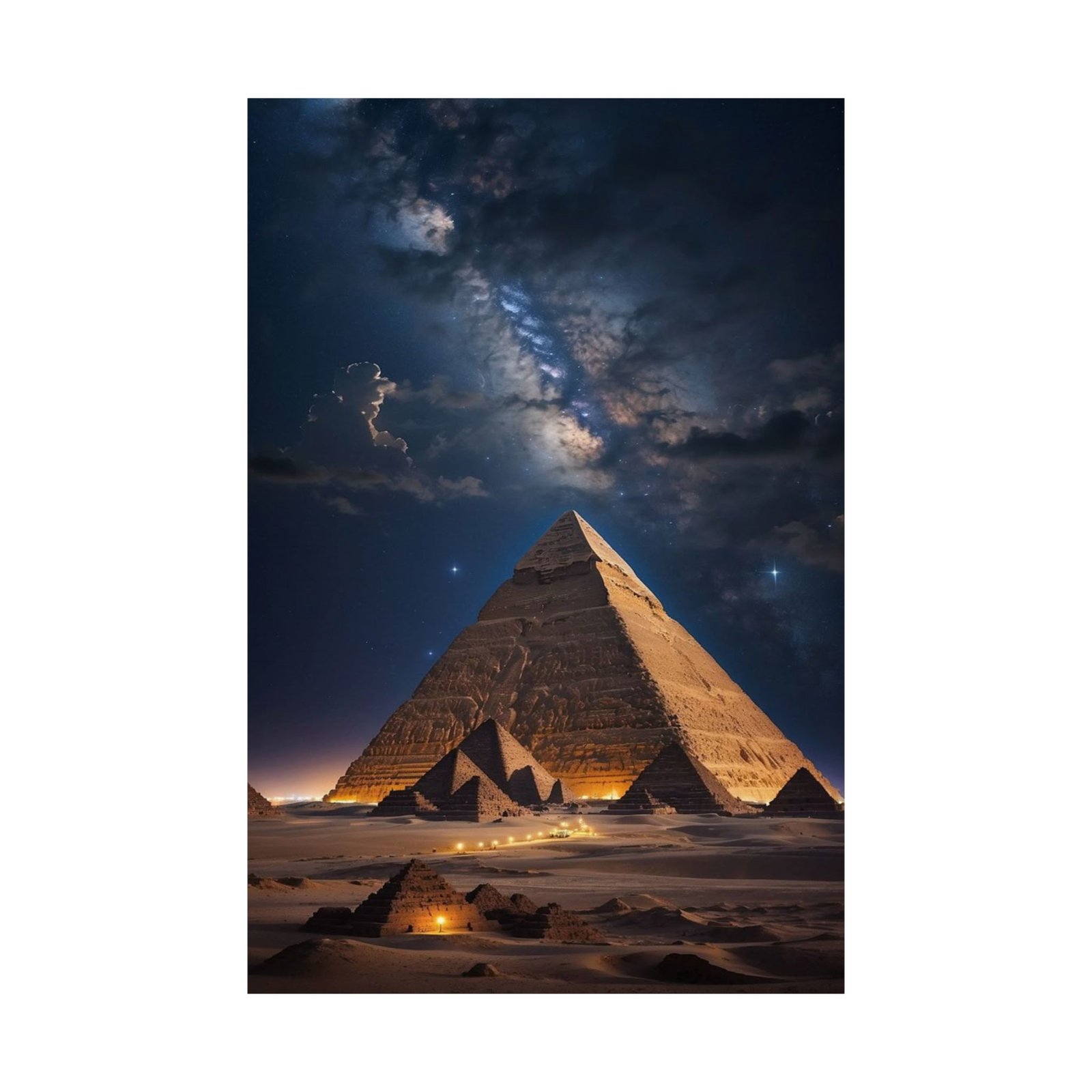 Majestic Pyramid Night Sky Poster, Abstract Wall Art, Home Decor, Gift for Art Lovers, Unique Photography Print, Egyptian Themed Wall Art - Image 3