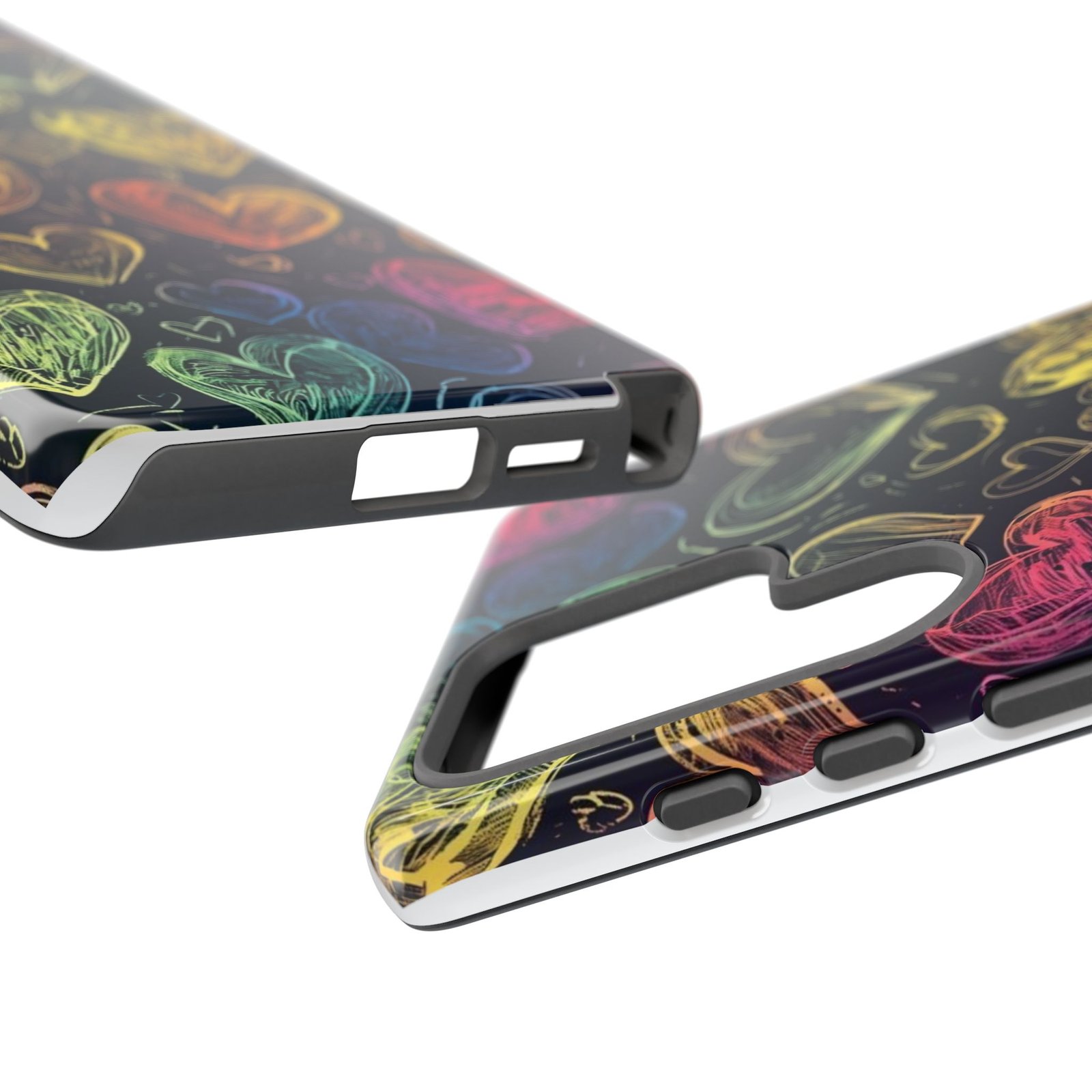 Colorful Heart Phone Case, Rainbow Love Design, Tough Phone Case, Gift for Couples, Fun Phone Accessory, Cute Heart Case - Image 132