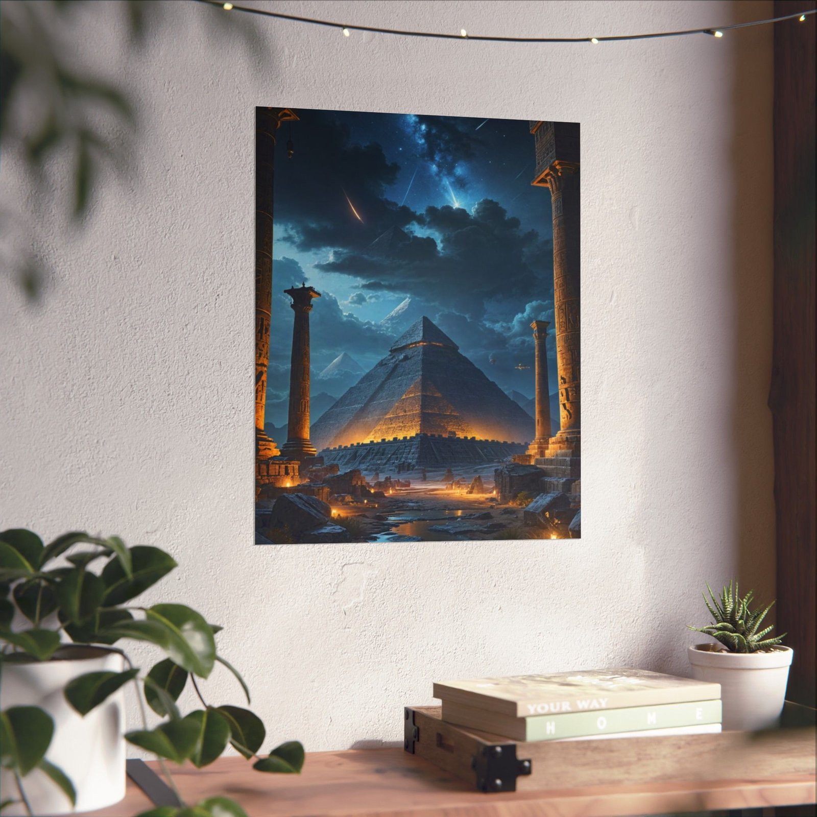 Majestic Pyramid Art Prints, Stunning Vertical Posters for Home Decor, Egypt Inspired Wall Art, Dreamy Night Sky Art, Perfect for Travelers - Image 7