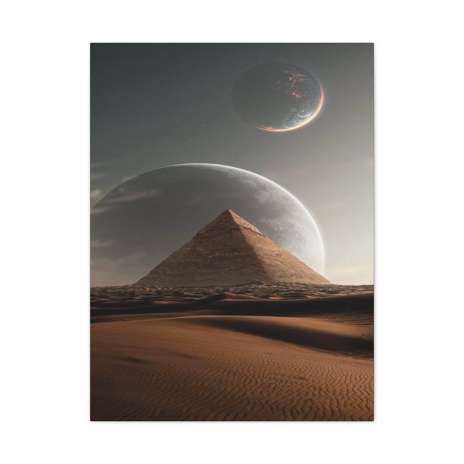 Surreal Pyramid Wall Art Canvas, Cosmic Landscape, Dreamy Decor for Home, Office, Unique Gift, Modern Wall Art - Image 3