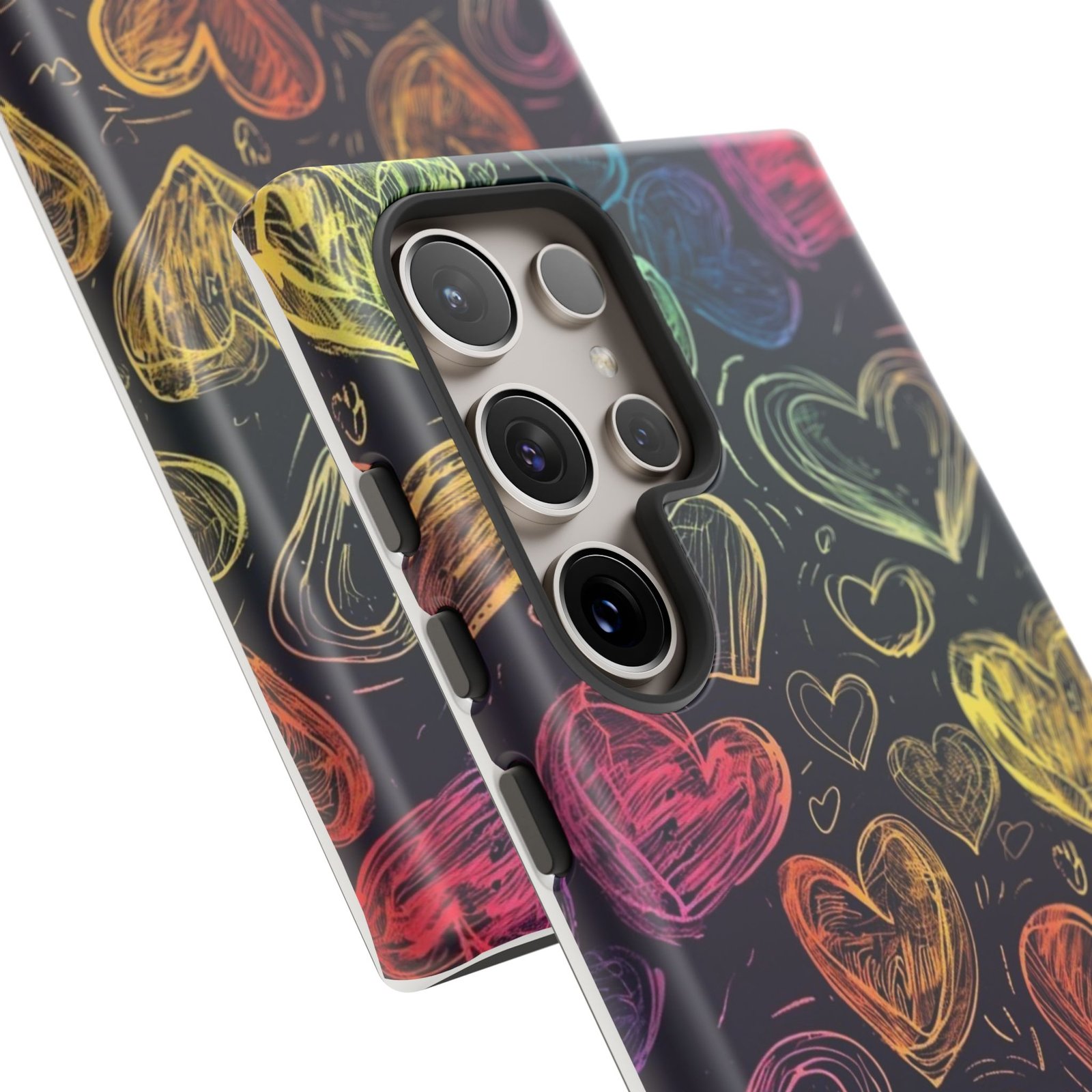 Colorful Heart Phone Case, Rainbow Love Design, Tough Phone Case, Gift for Couples, Fun Phone Accessory, Cute Heart Case - Image 99