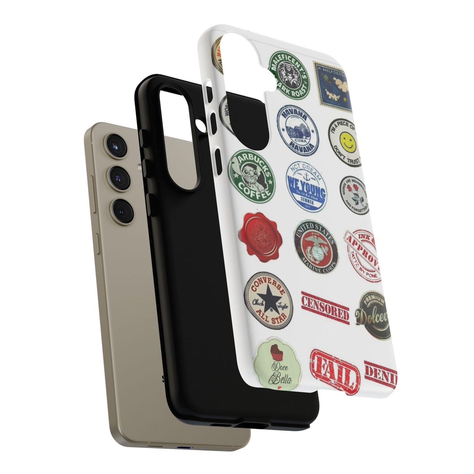 Vintage Patch Phone Case, Tough Cases, Retro Design, Unique Gifts for Coffee Lovers, Fun Cell Phone Cover, Hipster Accessory - Image 131