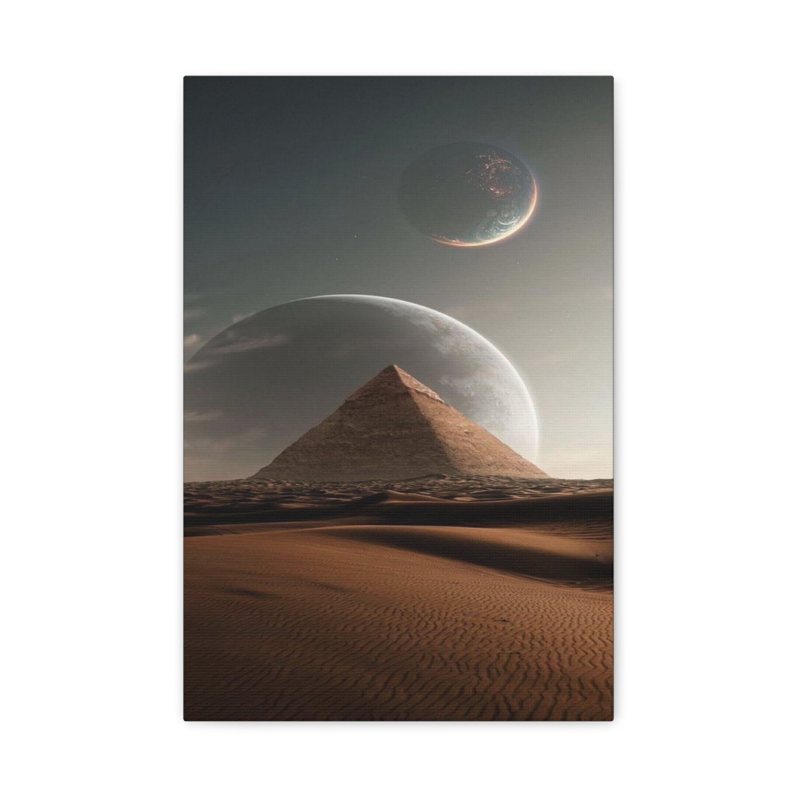 Surreal Pyramid Wall Art Canvas, Cosmic Landscape, Dreamy Decor for Home, Office, Unique Gift, Modern Wall Art