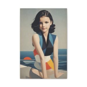 Beautiful Girl Modern Art Canvas Print, Colorful Wall Decor, Contemporary Wall Hanging, Gift for Art Lovers, Unique Living Room Decor